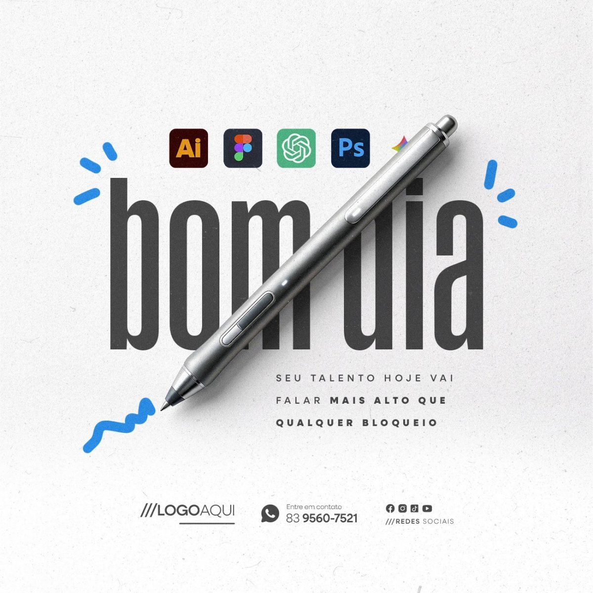 Bom dia Designer Seu Talento Hoje Vai Falar Mais Alto PSD Editável