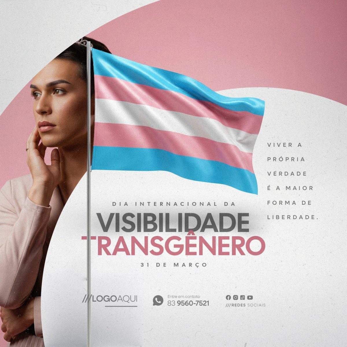 Dia Internacional da Visibilidade Transgênero 31 de Março PSD Editável