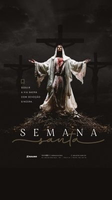 Story Semana Santa Seguir a Via Sacra com Devoção Sincera PSD Editável