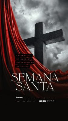 Story Semana Santa Celebração da Gloriosa Ressurreição de Cristo PSD Editável