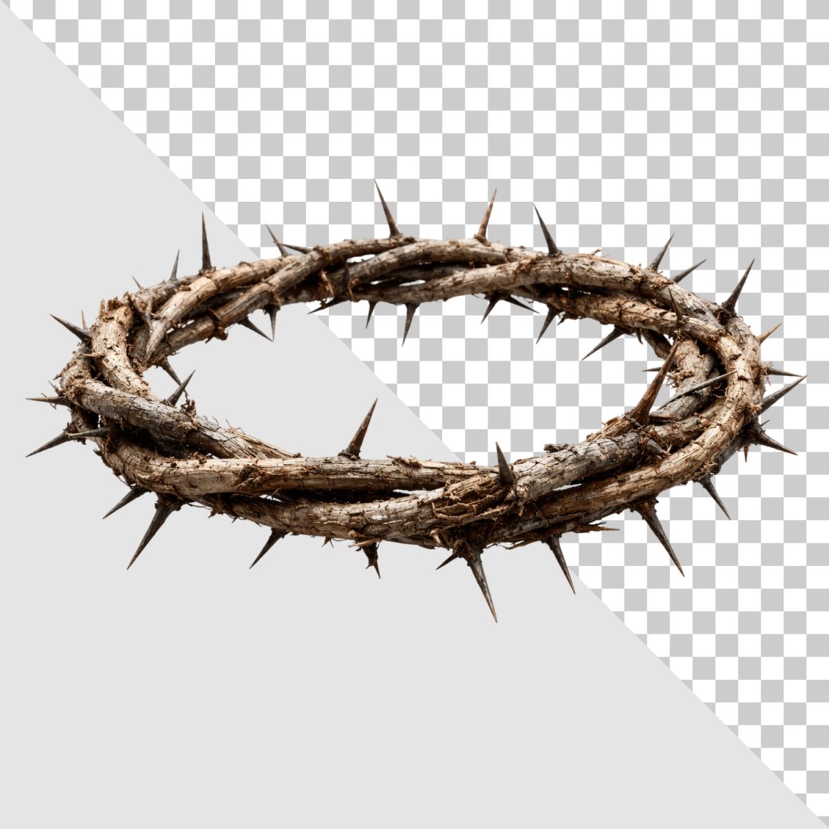 Coroa de Espinhos Símbolo Religioso Páscoa Imagem Cristã PSD Editável