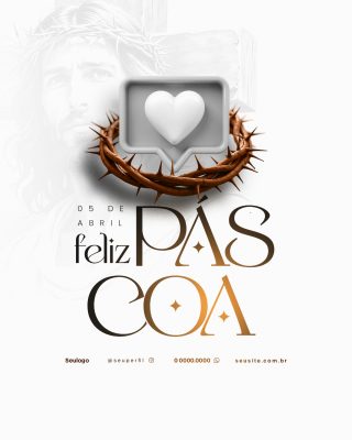 Feliz Páscoa 05 de Abril Celebração Social Imagem PSD Editável