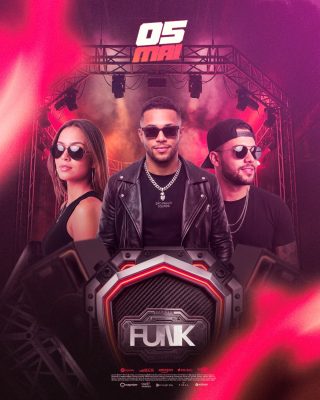 Funk 05 de Maio Evento Musical Fundo de Palco PSD Editável