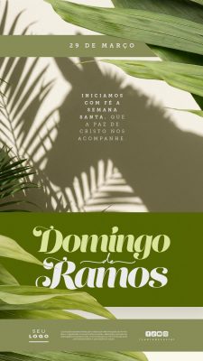 Domingo de Ramos 29 de Março Início Semana Santa PSD Editável