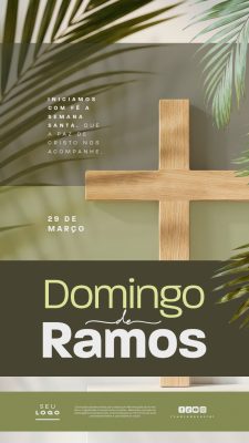 Domingo de Ramos Paz de Cristo Inicie a Semana Santa PSD Editável