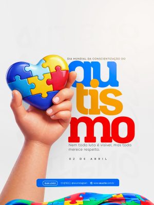 Dia Mundial da Conscientização Autismo Conscientização 02 de Abril Menino Fita PSD Editáve