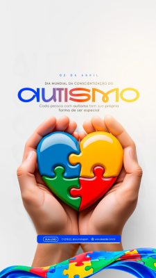 Dia Mundial da Conscientização do Autismo 02 de Abril PSD Editável