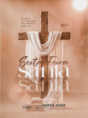 Sexta Feira Santa O Amor Se Entregou Em Silencio Banner PSD Editável