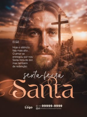 Sexta-feira Santa 03 de Abril Mensagem de Redenção PSD Editável