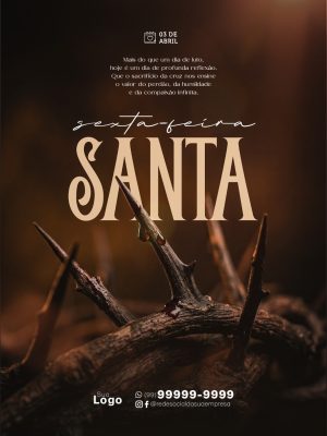 Sexta-feira Santa 03 de Abril Dia de Reflexão e Perdão PSD Editável