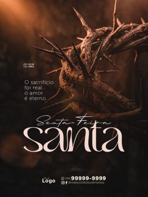 Sexta-Feira Santa O Sacrifício Foi Real Modelo de Post PSD Editável