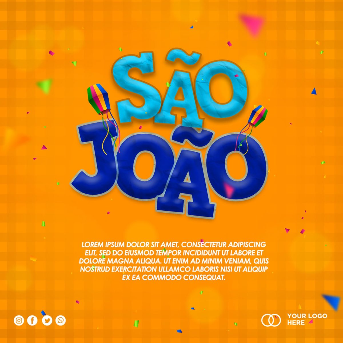 São João Template Festa Junina Arte Digital Evento PSD Editável