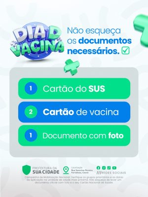 Dia D Vacina Não Esqueça os Documentos Necessários PSD Editável