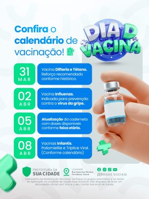 Dia D Vacina Confira o Calendário de Vacinação PSD Editável