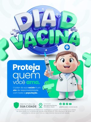 Dia D Vacina Proteja Quem Você Ama PSD Editável