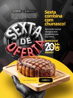 Sexta de Oferta Sexta Combina Com Churrasco PSD Editável