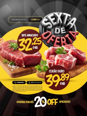 Sexta de Oferta Açougue Cortes PSD Editável