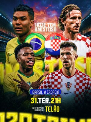Futebol Amistoso Brasil x Croácia Transmissão no Telão PSD Editável