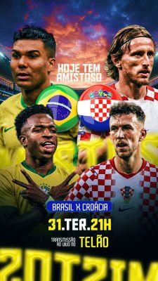 Futebol Hoje Tem Amistoso Brasil x Croácia Telão PSD Editável