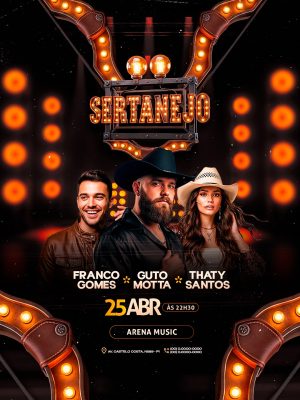 Flyer Próximos Shows Sertanejo Arena Music PSD Editável