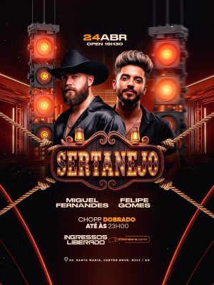 Flyer Próximos Shows Sertanejo Chopp Dobrado PSD Editável