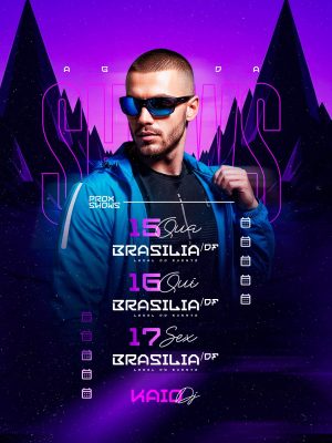 Flyer Agenda de Shows Kaio DJ PSD Editável