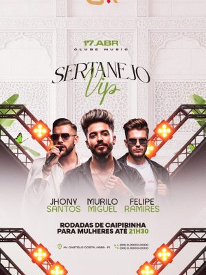 Flyer Próximos Shows Sertanejo Vip PSD Editável