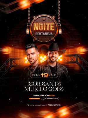 Flyer Próximos Shows Noite Sertaneja PSD Editável