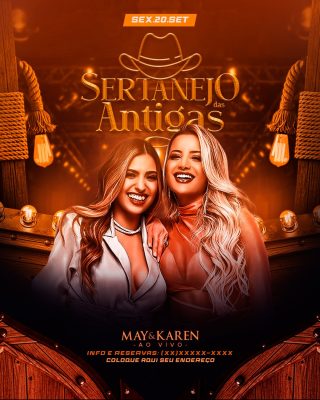 Sertanejo das Antigas Show May & Karen Ao Vivo Sex.20.Set PSD Editável