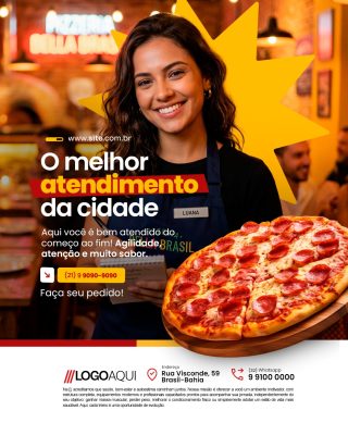 Pizzaria O Melhor Atendimento da Cidade PSD Editável