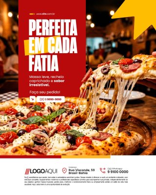 Pizzaria Perfeita Em Cada Fatia PSD Editável