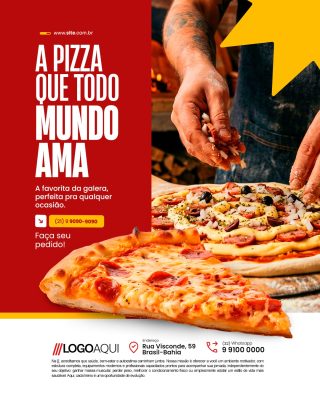 Pizzaria a Pizza Que Todo Mundo Ama PSD Editável