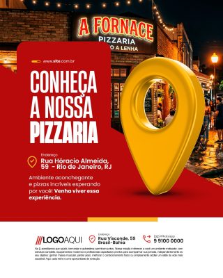 Pizzaria Conheça a Nossa Pizzaria PSD Editável