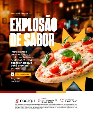 Pizzaria Explosão de Sabor Experiência Que Você Precisa Provar PSD Editável