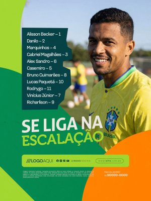 Copa do Mundo Se Liga Na Escalação PSD Editável