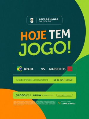 Copa do Mundo Hoje Tem Jogo PSD Editável