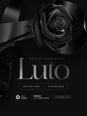 Luto Nota de Falecimento PSD Editável