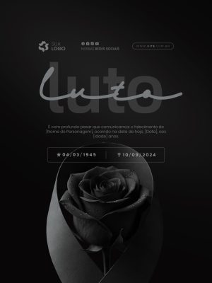 Luto é Com Profundo Pesar Que Comunicamos PSD Editável