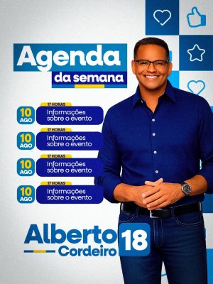 Agenda da semana Alberto Cordeiro 18 Eventos 10 de Agosto PSD Editável