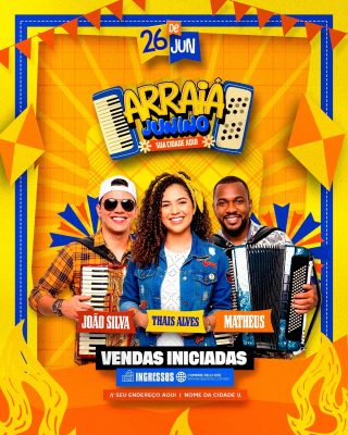 Arraiá Junino Dia 26 de Junho Vendas Iniciadas PSD Editável