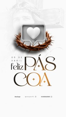 Páscoa Feliz Páscoa 05 de Abril PSD Editável