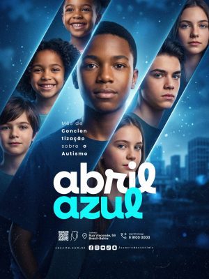 Abril Azul Mês de Conscientização Sobre o Autismo PSD Editável   