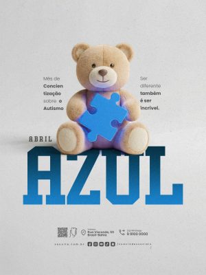 Abril Azul Ser Diferente Também é Ser Incrível PSD Editável   