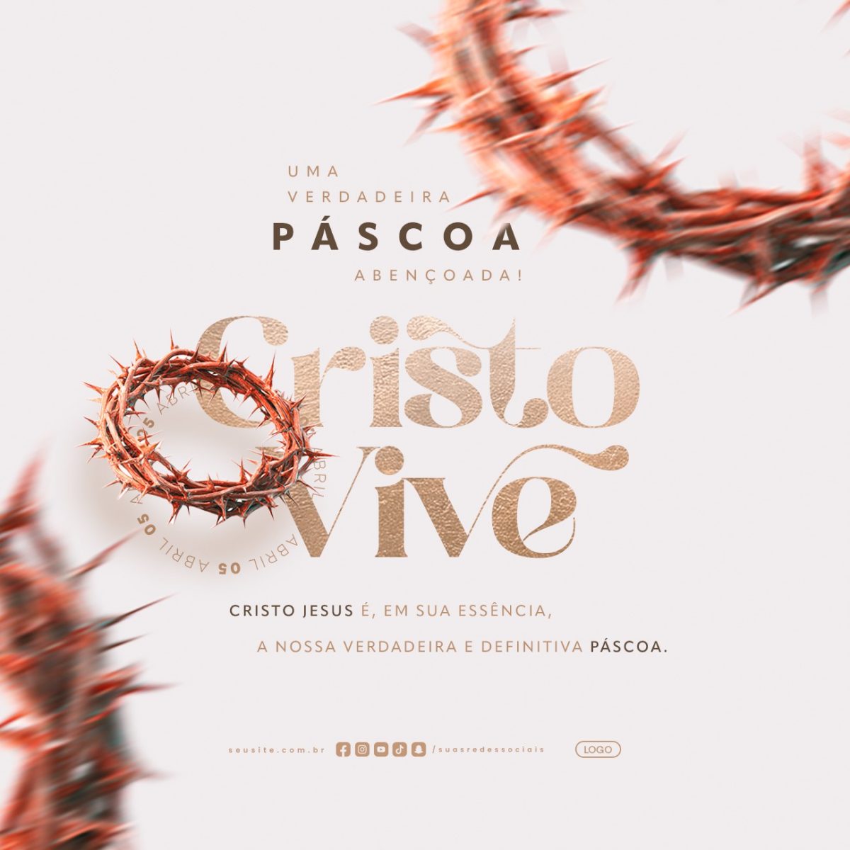 Uma Verdadeira Páscoa 05 de Abril PSD Editável