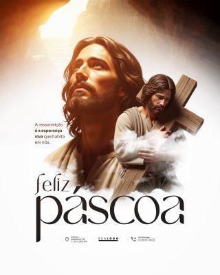 Feliz Páscoa A Ressurreição é a Esperança PSD Editável