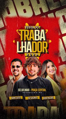 Festa do Trabalhador 2026 Petrolina PE 01 de Maio PSD Editável