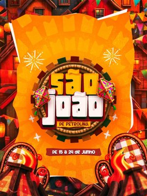 São João de Petrolina de 15 a 24 de Junho Cartaz PSD Editável