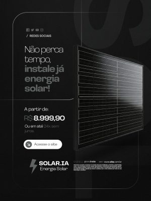 Energia Solar Não Perca Tempo Instale Já PSD Editável