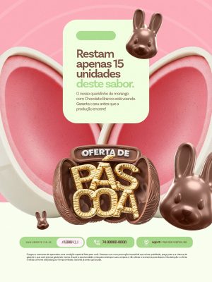 Oferta de Páscoa Restam Apenas 15 Unidades Deste Sabor PSD Editável