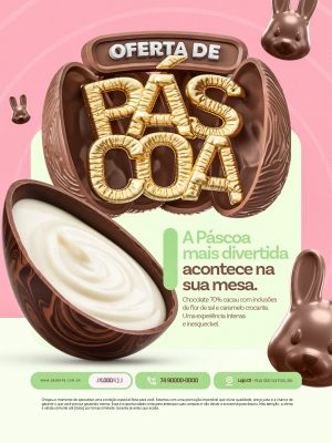 Oferta de Páscoa A Páscoa Mais Divertida Acontece Na Sua Mesa PSD Editável